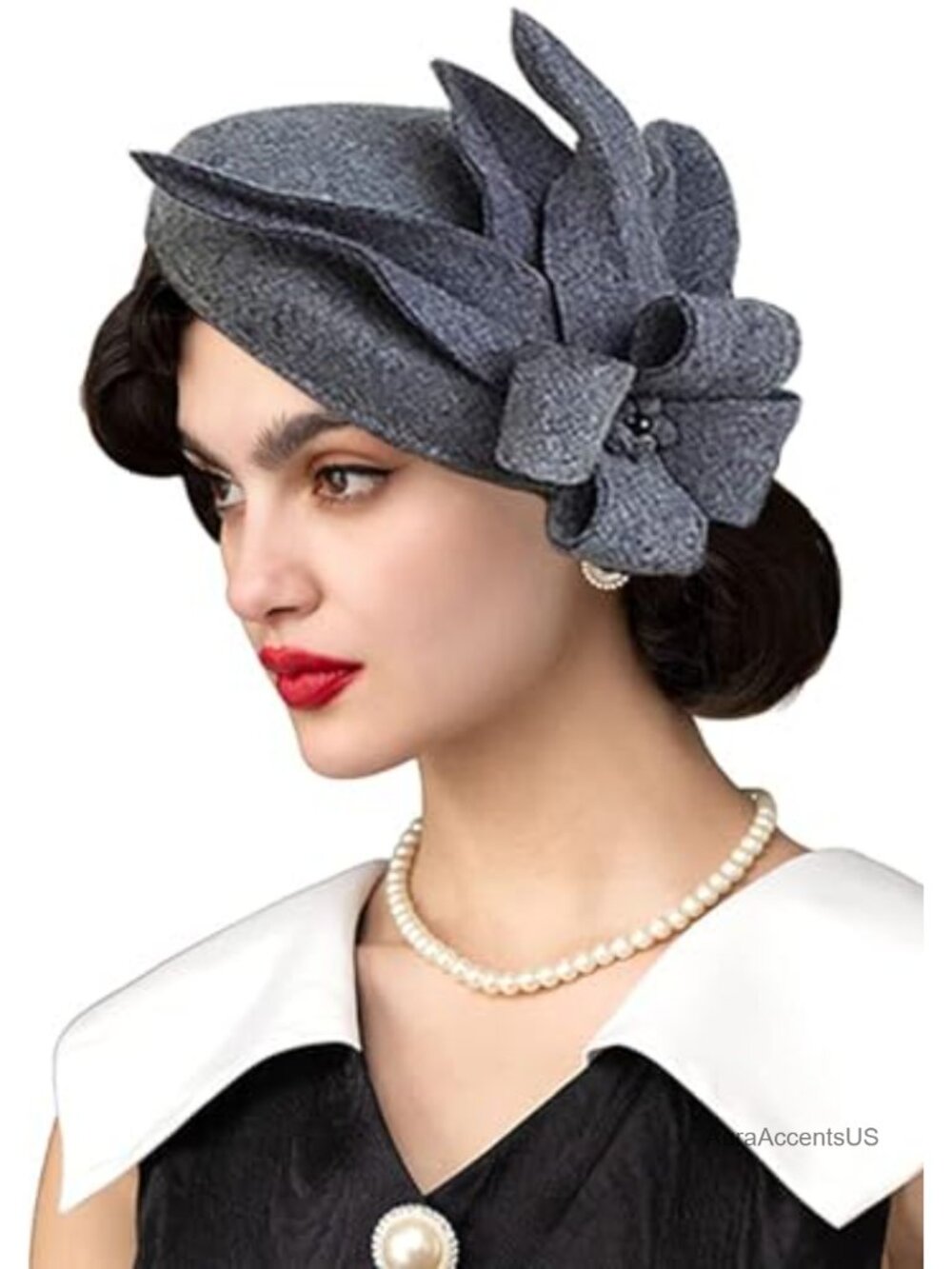 100% Wool Felt Cloche Bucket Bowler Hat Winter Fedora Church Fascinator
